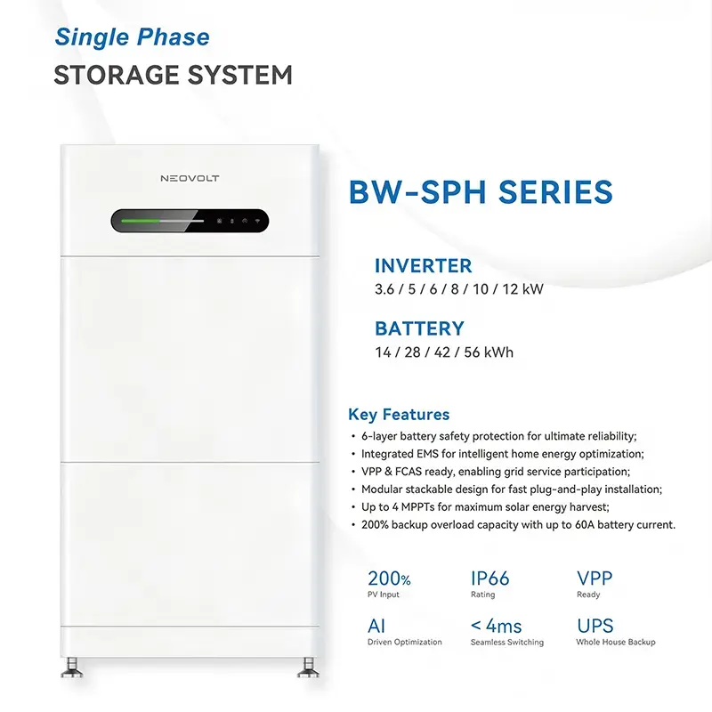 7kWh स्टॅक करण्यायोग्य LiFePO4 बॅटरी मॉड्यूल